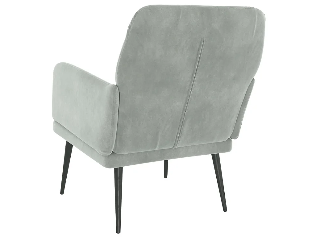 Sillón de terciopelo gris claro 62x79x79 cm ES74825