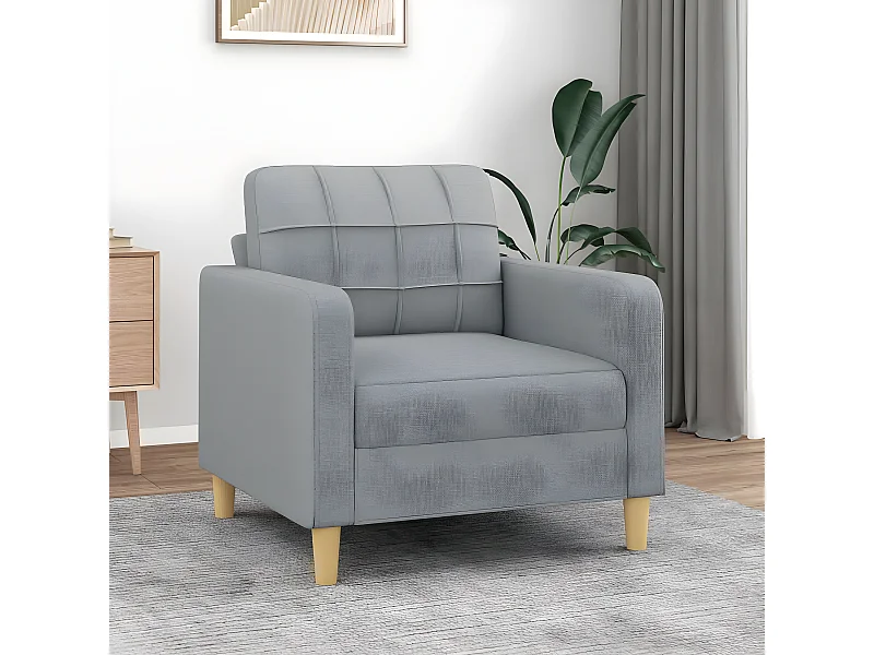 Fauteuil Salon Gris clair 60 cm Tissu LQD2954