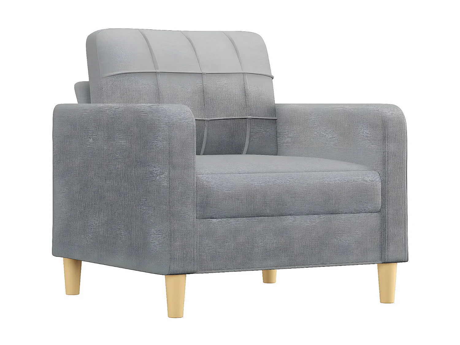 Fauteuil Salon Gris clair 60 cm Tissu LQD2954