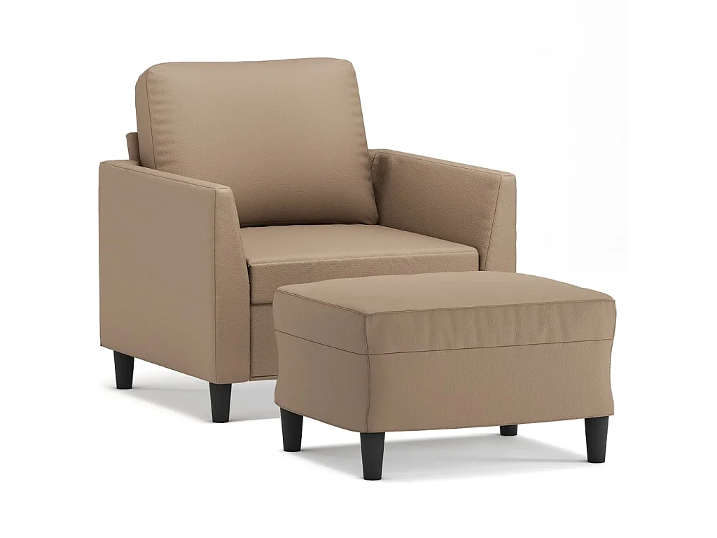 Fauteuil avec repose-pied Cappuccino 60 cm Similicuir FVBB24769