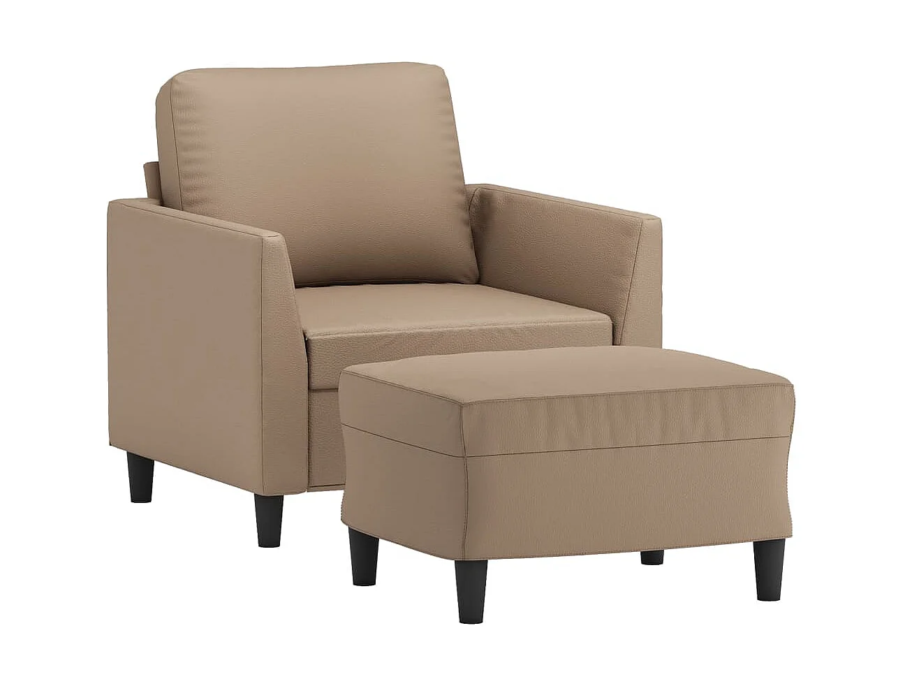 Fauteuil avec repose-pied Cappuccino 60 cm Similicuir FVBB24769