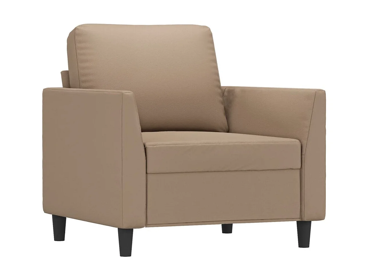 Fauteuil avec repose-pied Cappuccino 60 cm Similicuir FVBB24769