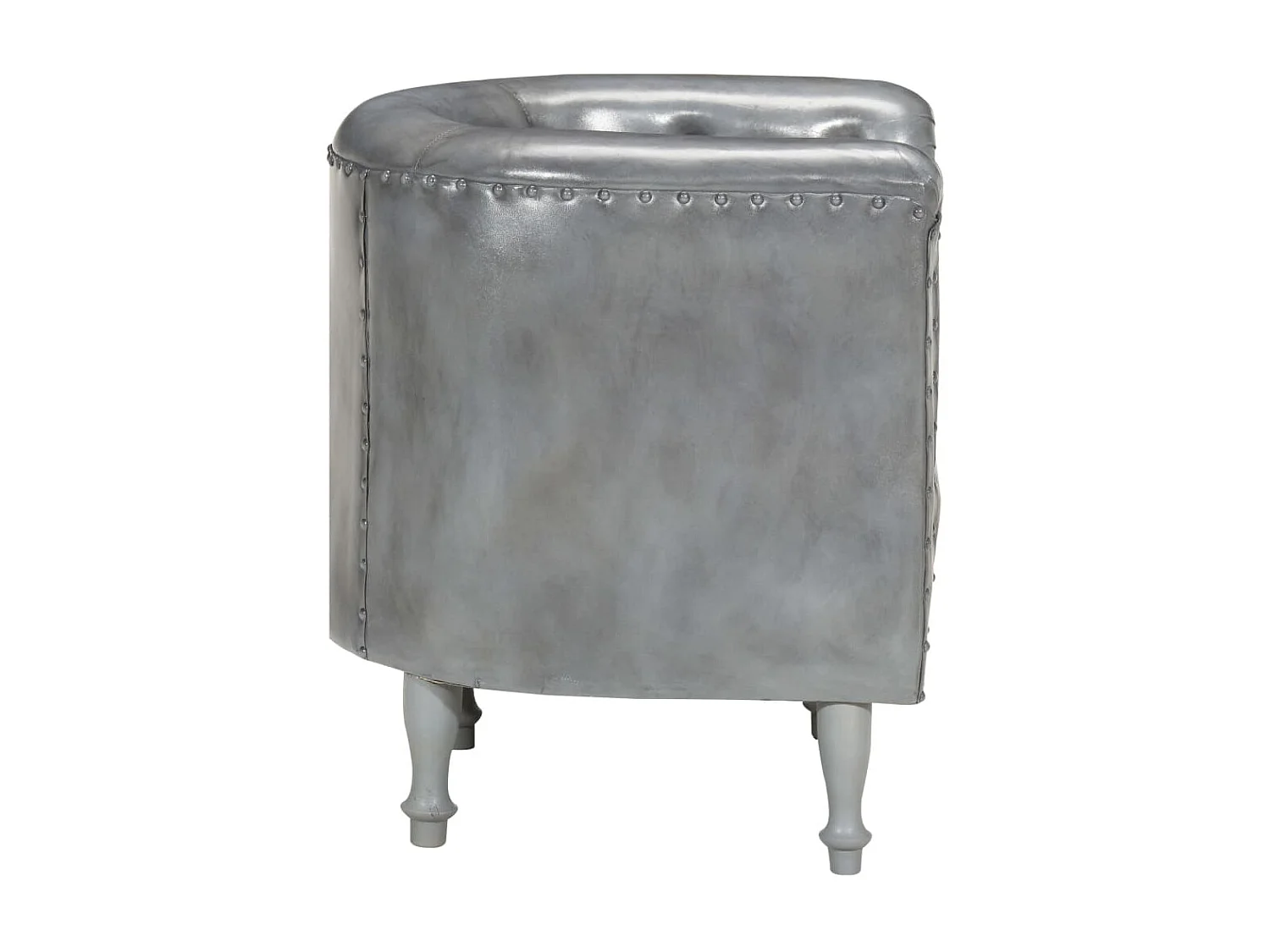 Fauteuil droit Gris Cuir véritable SEF85137