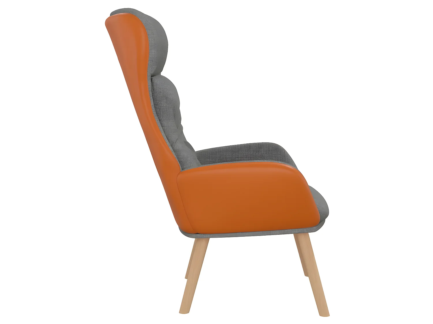 Fauteuil droit Gris clair Tissu et PVC OIU6774