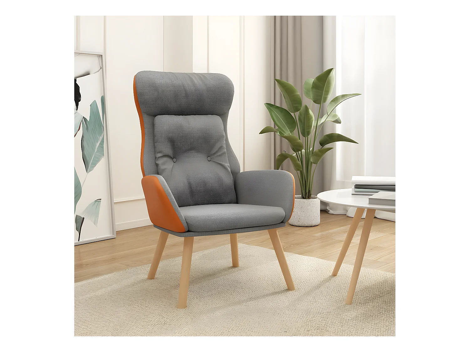 Relaxstoel stof en PVC lichtgrijs NL293396