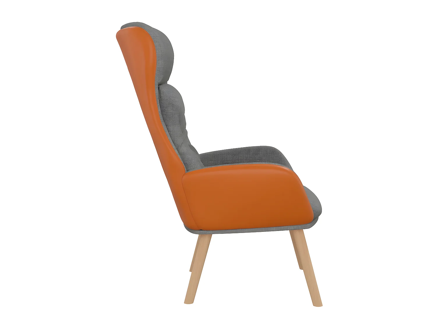 Relaxsessel | Fernsehsessel Hellgrau Stoff und PVC -gkd54128