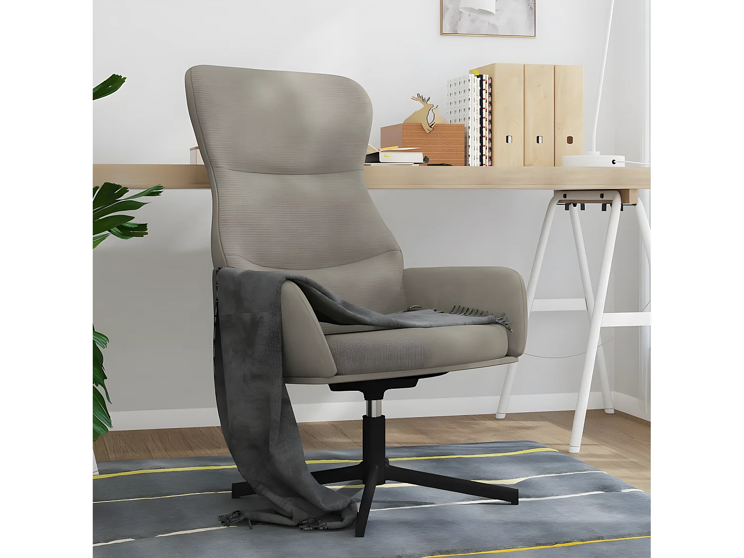 Fauteuil droit Gris clair Velours OIU2823