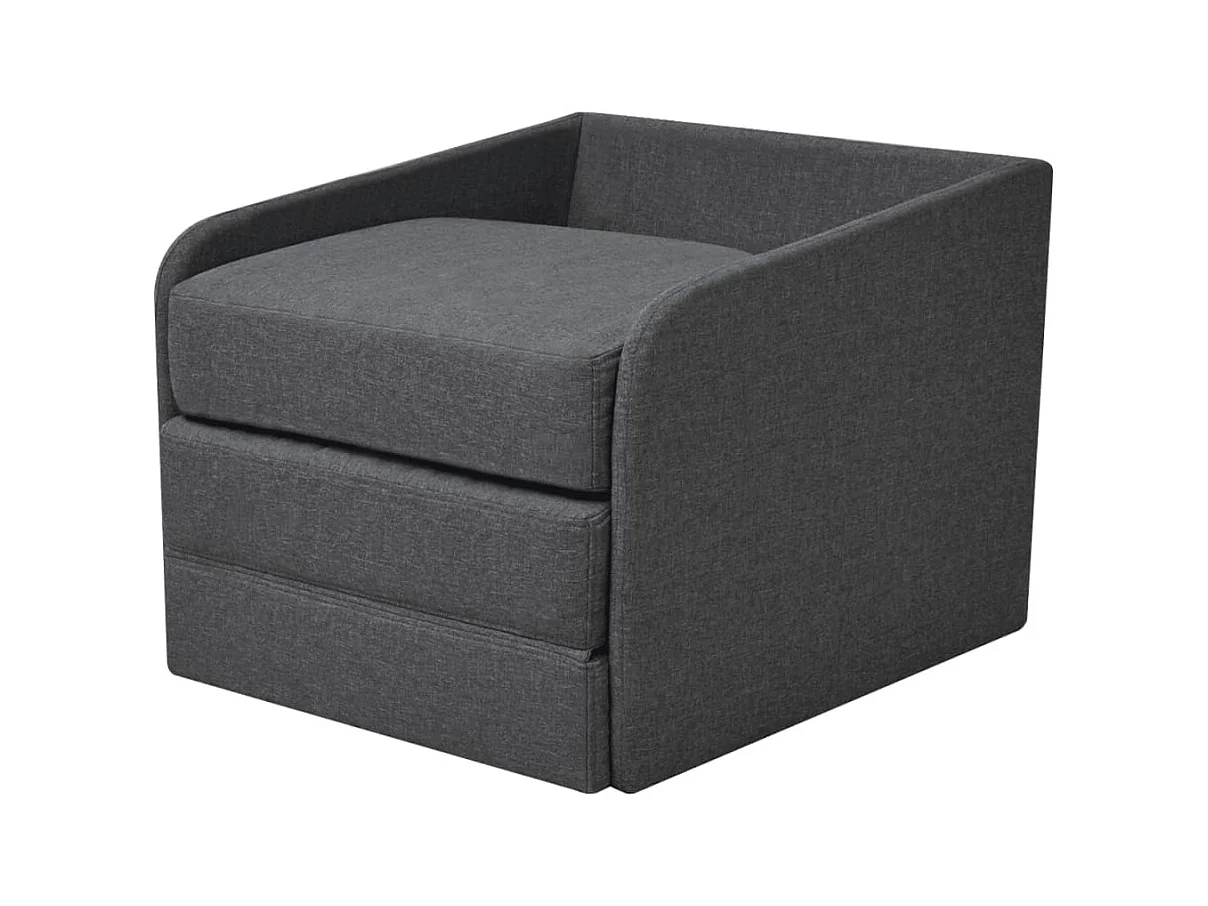 Fauteuil droit convertible Gris foncé Tissu SEF58044