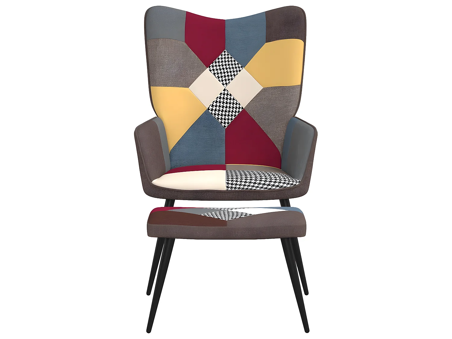 Relaxsessel | Fernsehsessel mit Hocker Patchwork Stoff -gkd915248