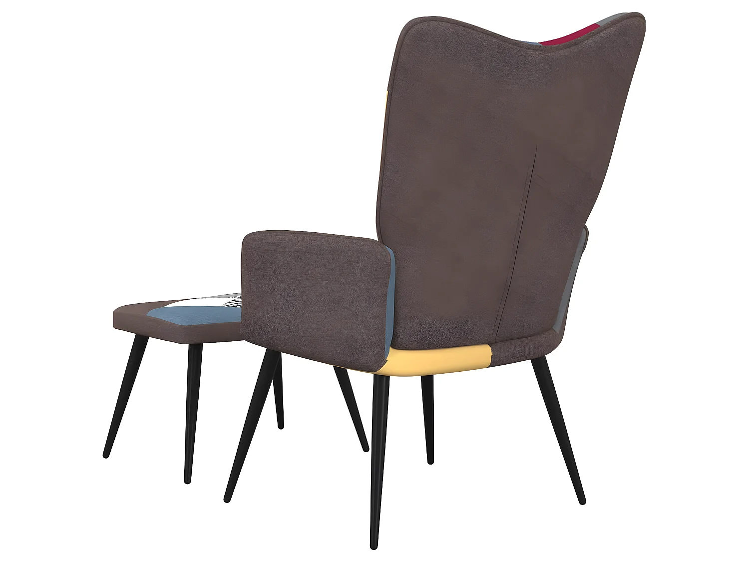 Relaxsessel | Fernsehsessel mit Hocker Patchwork Stoff -gkd915248