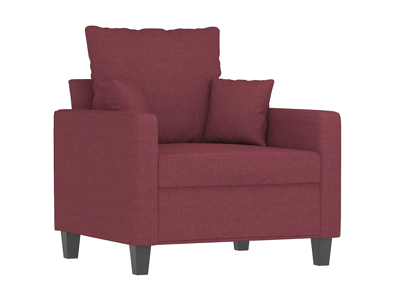 Fauteuil droit Rouge bordeaux 60 cm Tissu FVBB58419