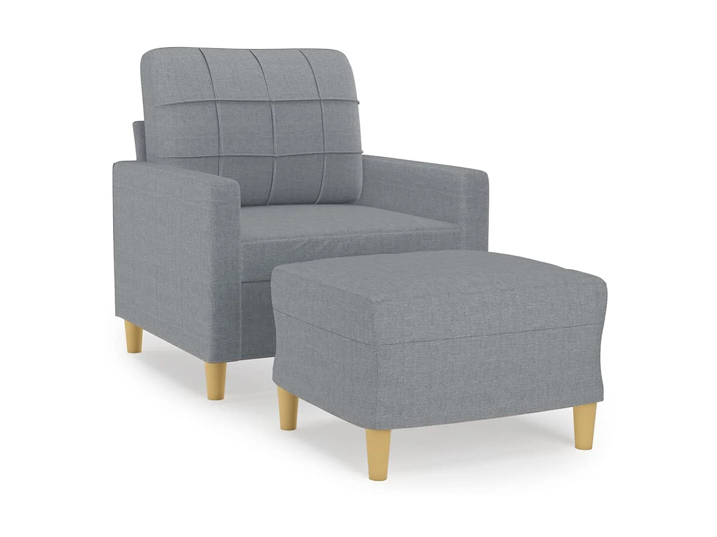 Fauteuil avec repose-pied Confortable Gris clair 60 cm Tissu LQD1146