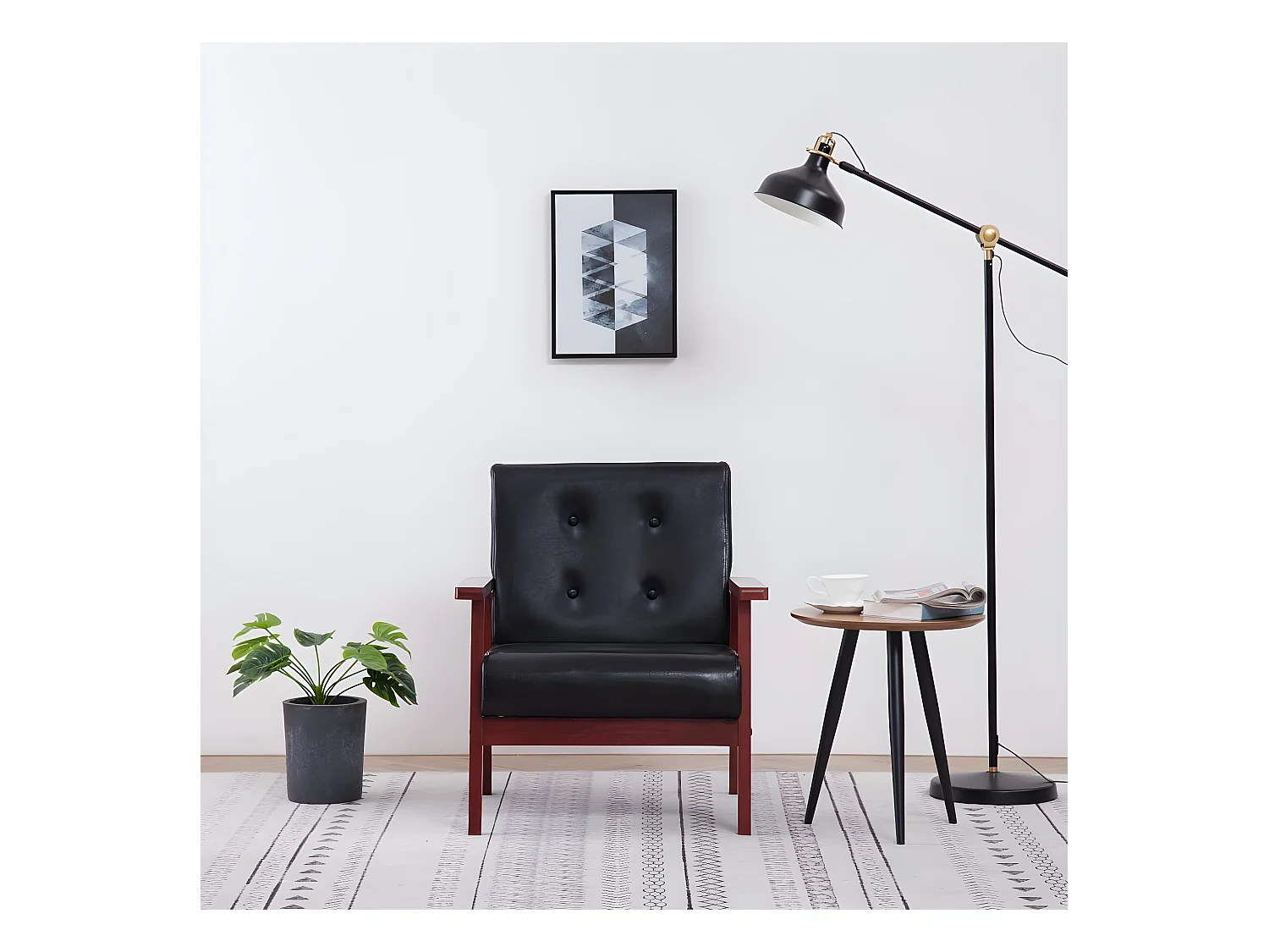 Fauteuil droit Noir Similicuir SEF86566