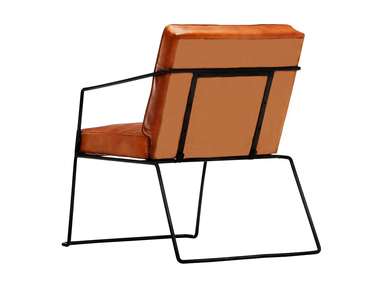 Fauteuil droit Brun roux Cuir véritable SEF43665