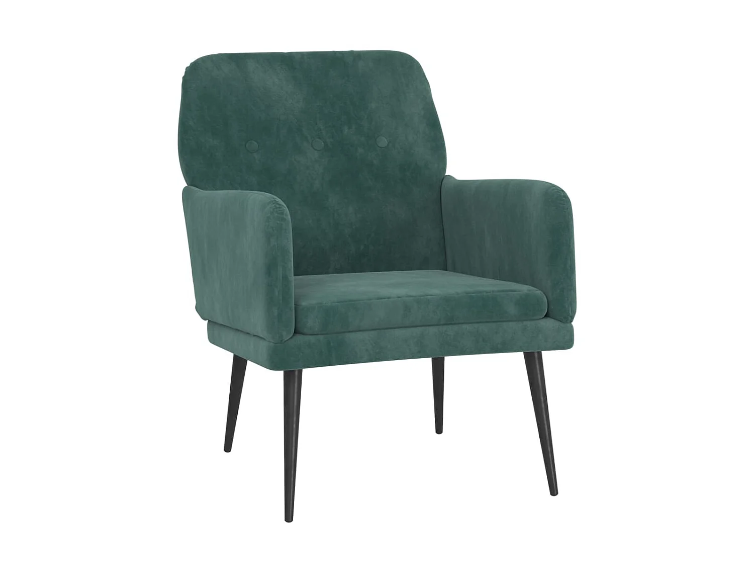 Sillón de terciopelo verde oscuro 62x79x79 cm ES22983