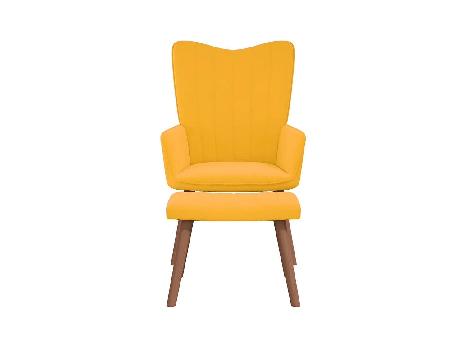 Cadeira de descanso com banco veludo amarelo mostarda PT420217