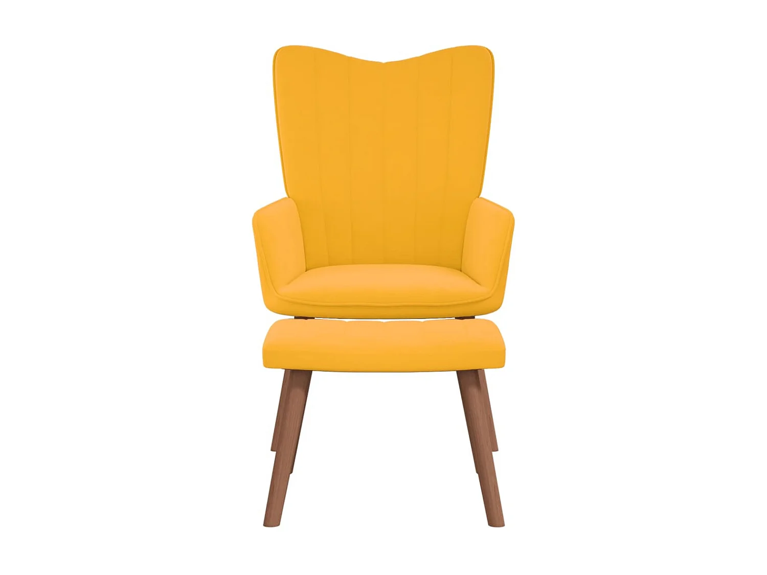 Fauteuil droit avec repose-pied Jaune moutarde Velours LSJ3904