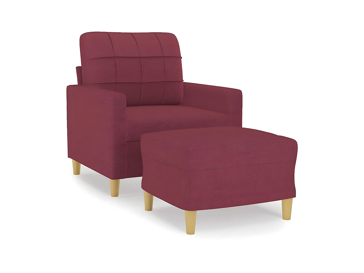 Fauteuil avec repose-pied Confortable Rouge bordeaux 60 cm Tissu LQD2577
