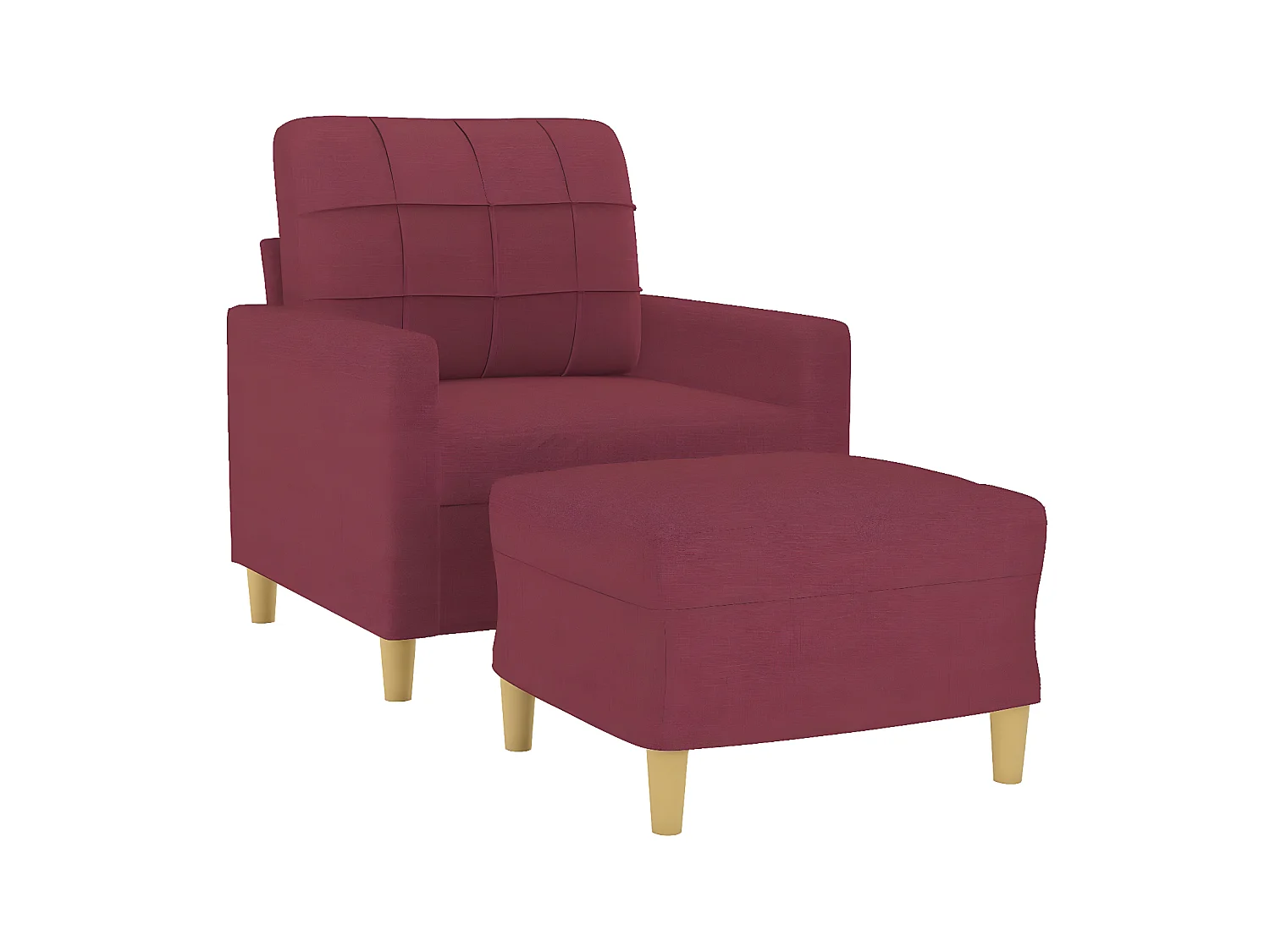Fauteuil avec repose-pied Confortable Rouge bordeaux 60 cm Tissu LQD2577