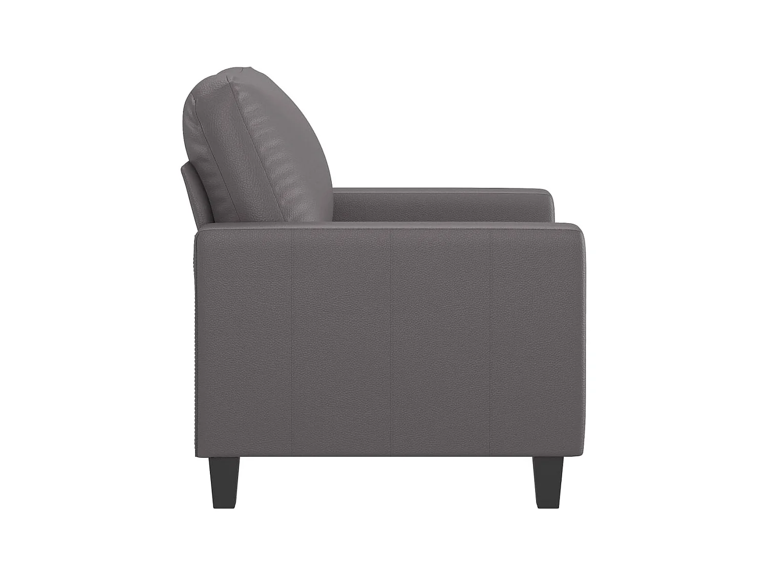 Fauteuil de salon Gris 60 cm Similicuir OLA1385