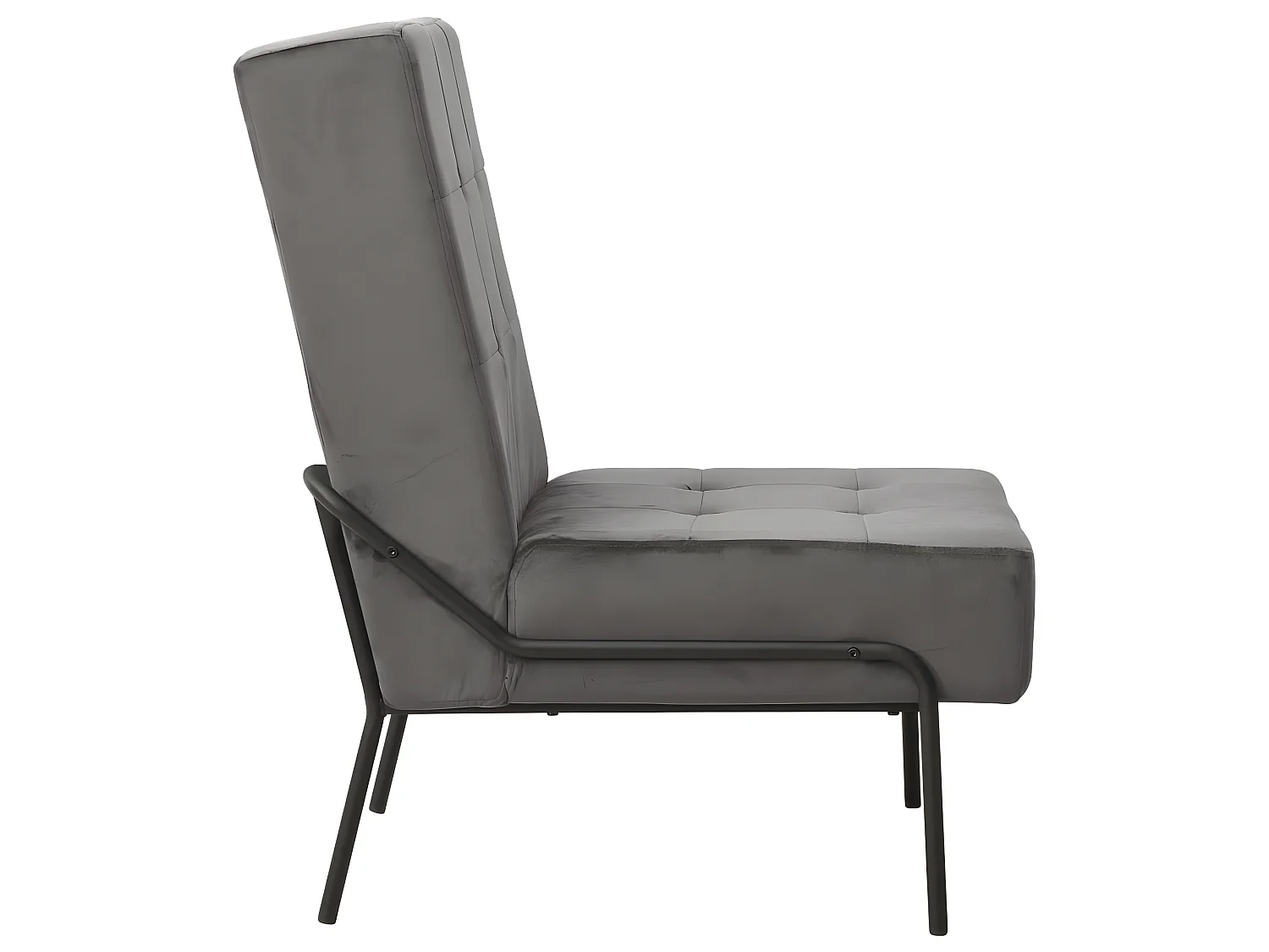 Fauteuil droit 65x79x87 cm Gris foncé Velours SEF73800