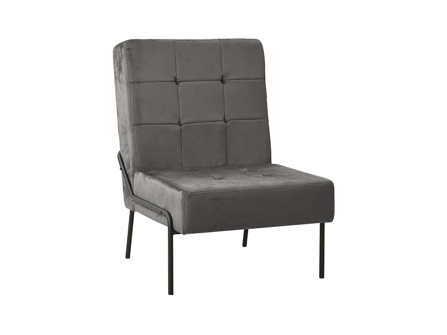 Fauteuil droit 65x79x87 cm Gris foncé Velours SEF73800