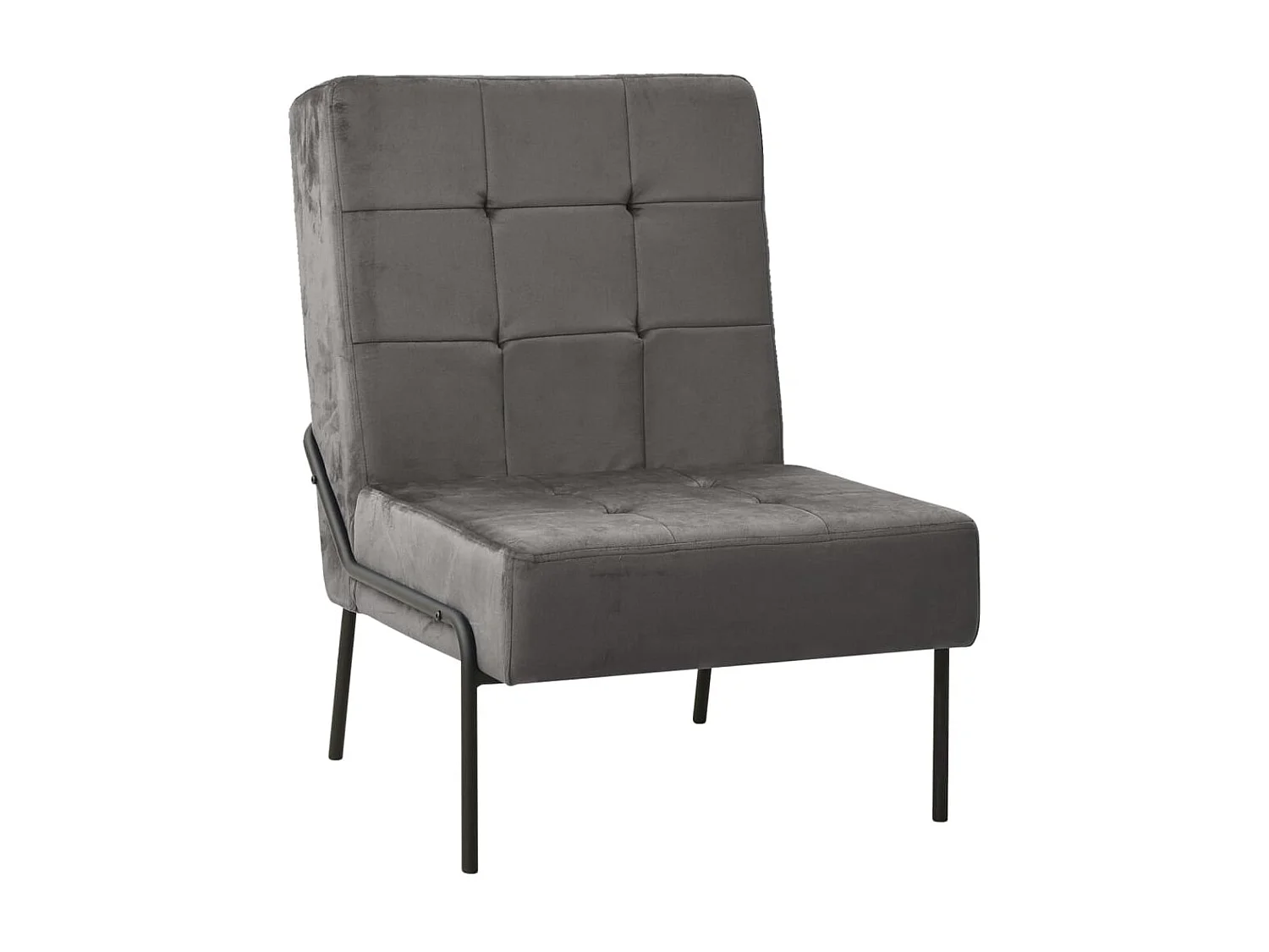 Silla de relajación de terciopelo gris oscuro 65x79x87 cm ES28940