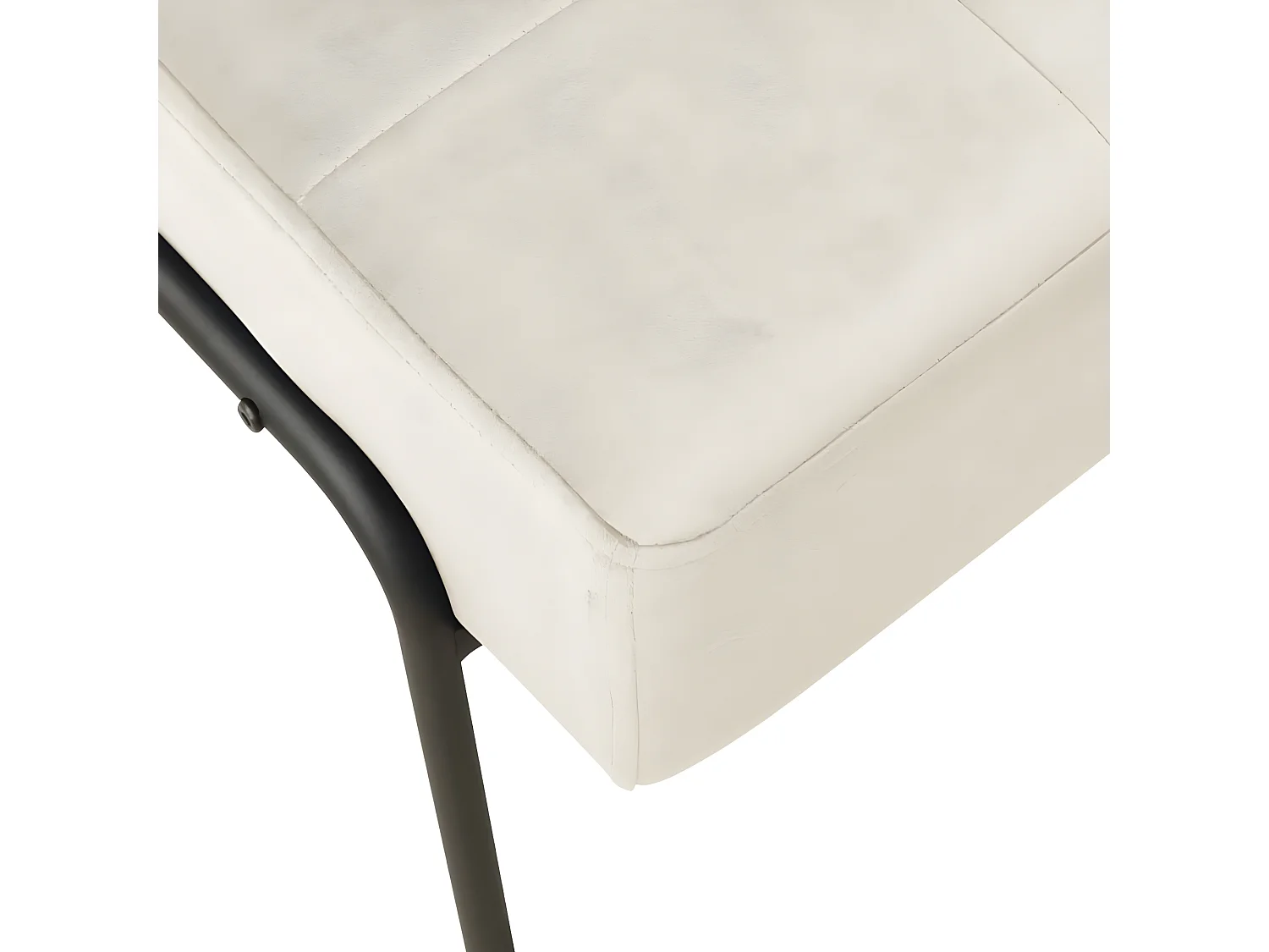 Fauteuil droit 65x79x87 cm Blanc crème Velours SEF40757
