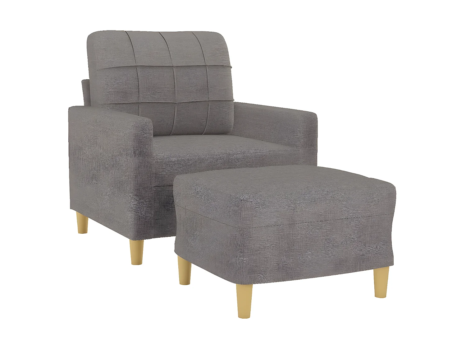 Fauteuil avec repose-pieds Taupe 60 cm Tissu OLA4731