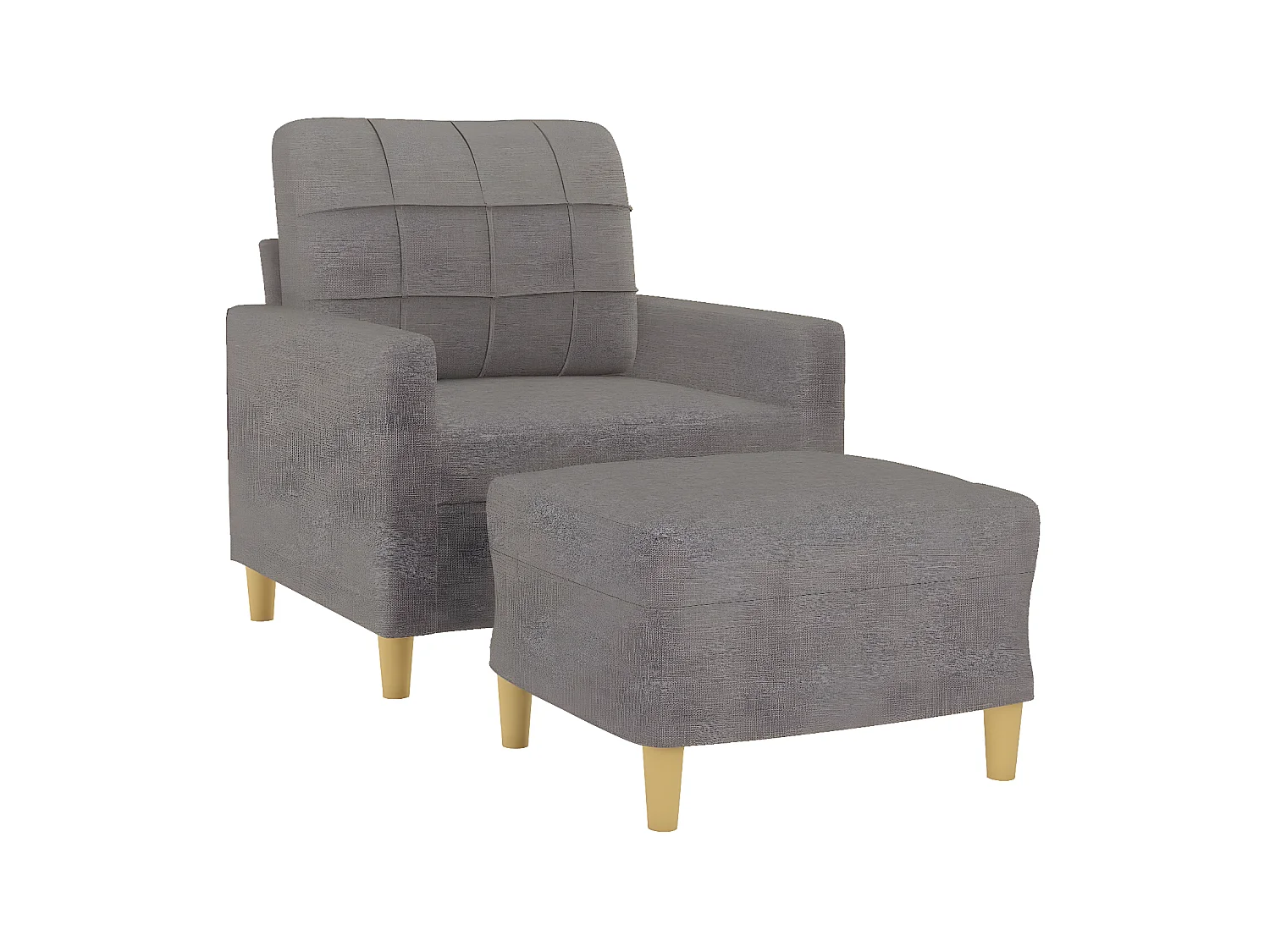 Fauteuil avec repose-pieds Taupe 60 cm Tissu OLA4731