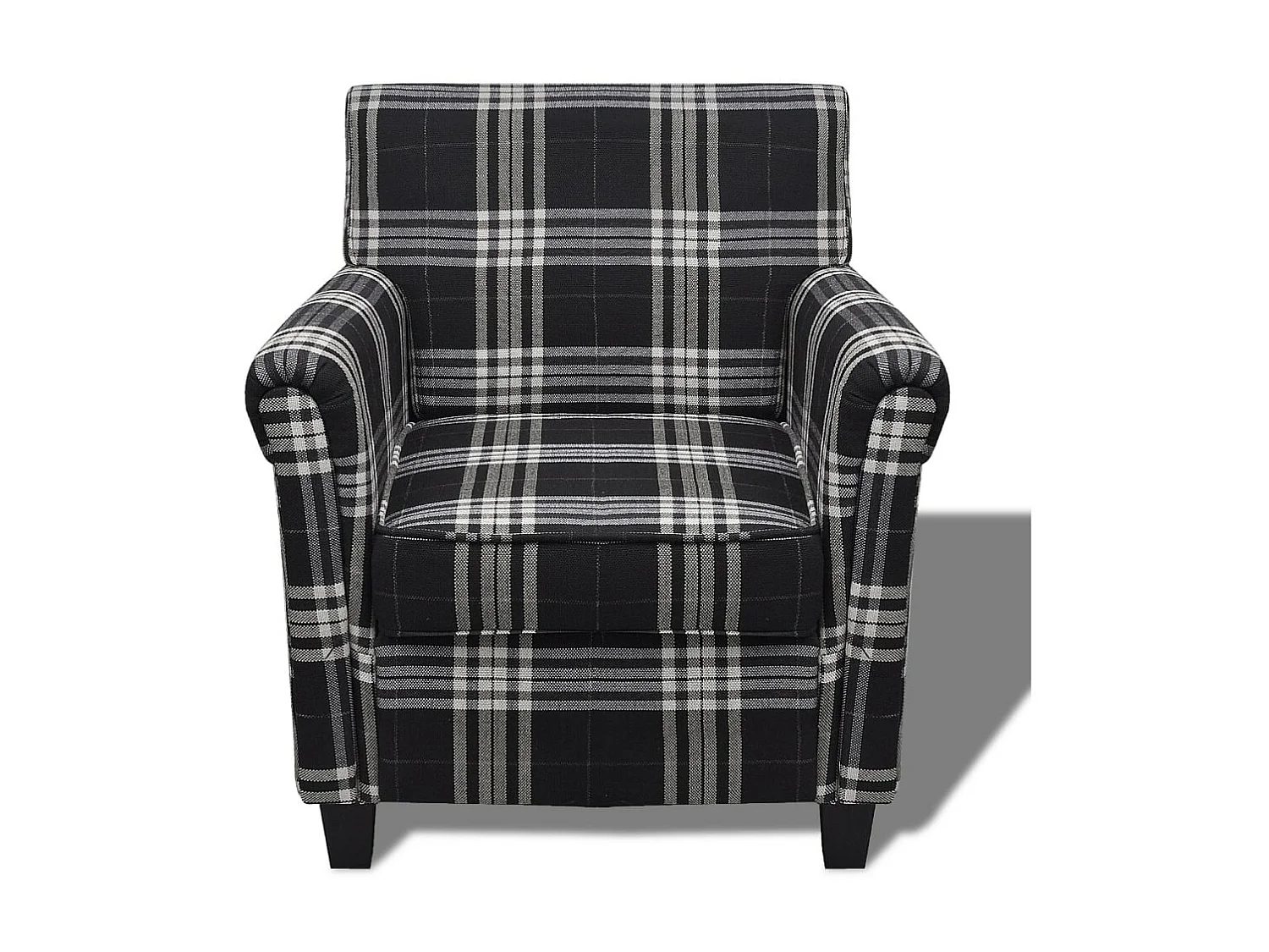 Fauteuil droit avec coussin Noir Tissu SEF98568