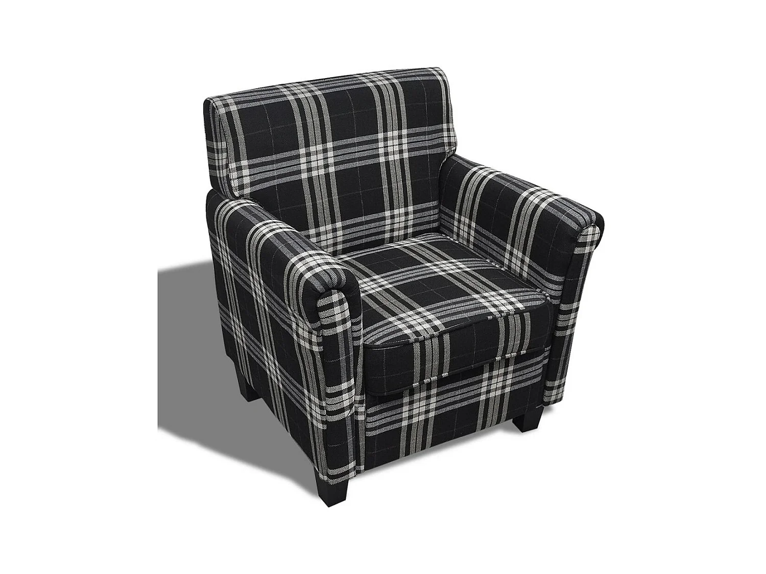 Fauteuil droit avec coussin Noir Tissu SEF98568
