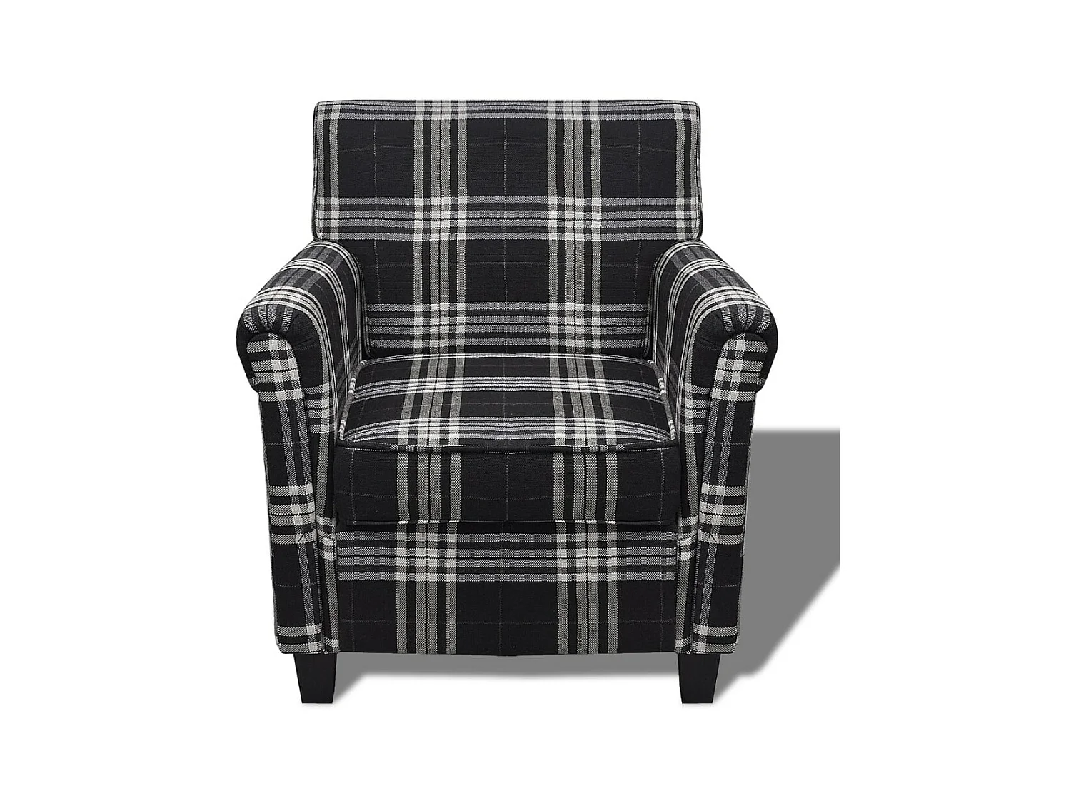 Fauteuil droit avec coussin Noir Tissu SEF98568