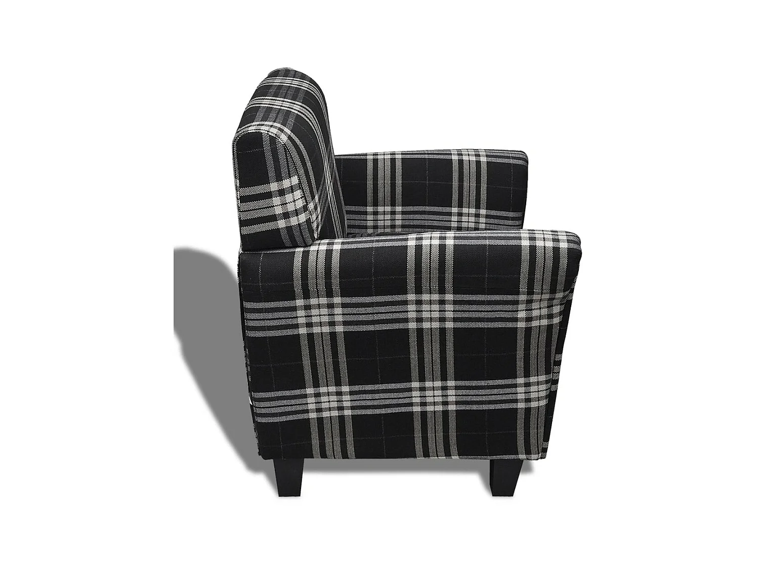 Fauteuil droit avec coussin Noir Tissu SEF98568