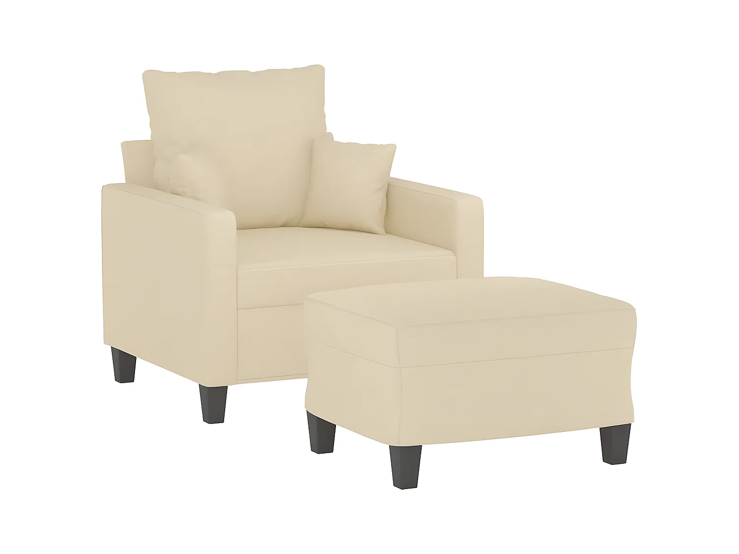 Fauteuil avec repose-pied Crème 60 cm Tissu FVBB47614