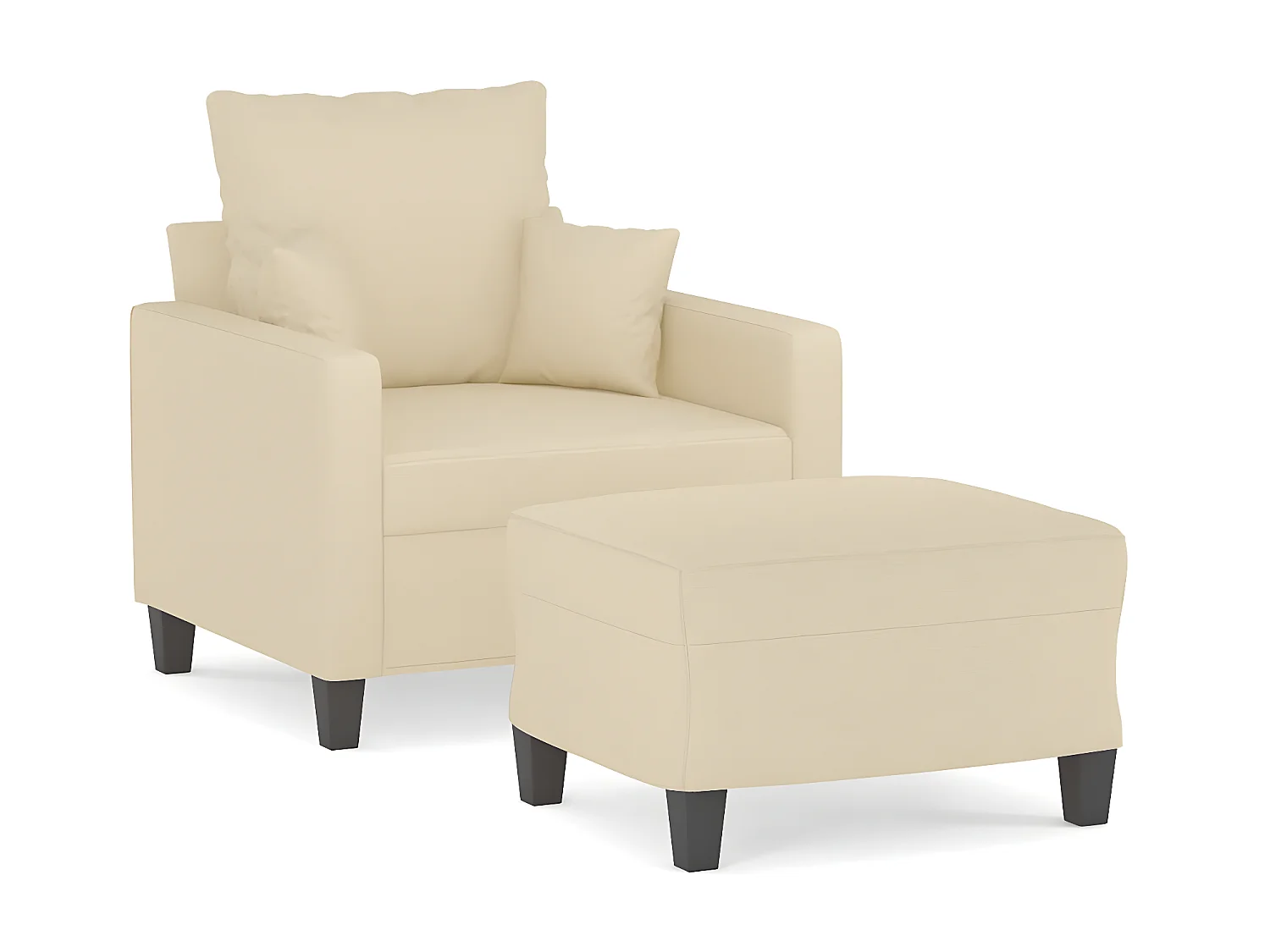 Fauteuil avec repose-pied Crème 60 cm Tissu FVBB47614