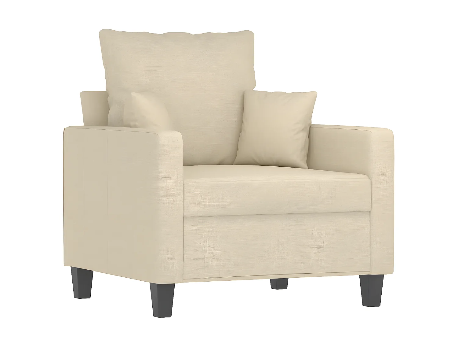 Fauteuil avec repose-pied Crème 60 cm Tissu FVBB47614