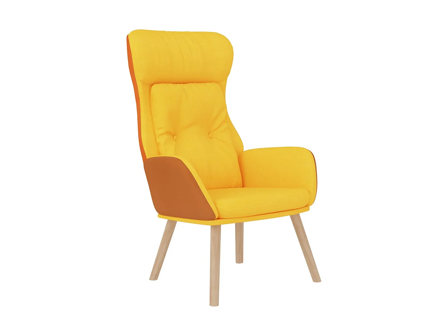 Fauteuil droit avec repose-pied Jaune moutarde OIU5074