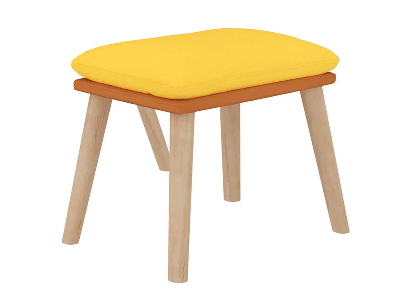 Fauteuil droit avec repose-pied Jaune moutarde OIU5074