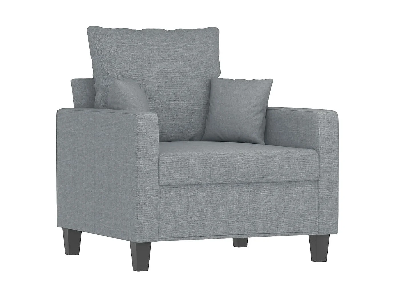 Fauteuil met voetenbank 60 cm stof lichtgrijs NL910528