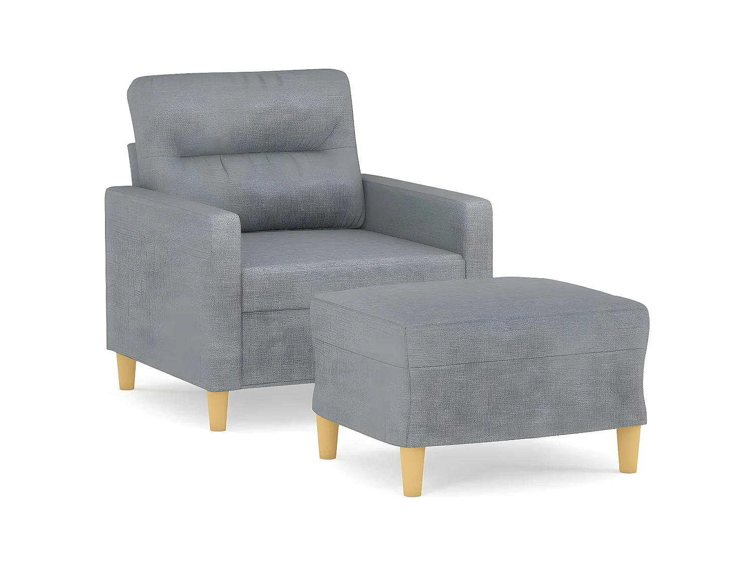 Fauteuil avec repose-pieds Gris clair 60 cm Tissu OLA7627