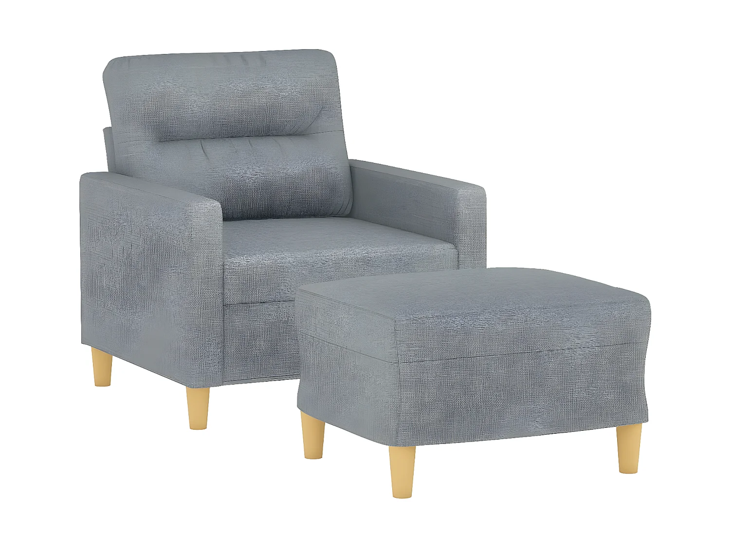 Fauteuil avec repose-pieds Gris clair 60 cm Tissu OLA7627