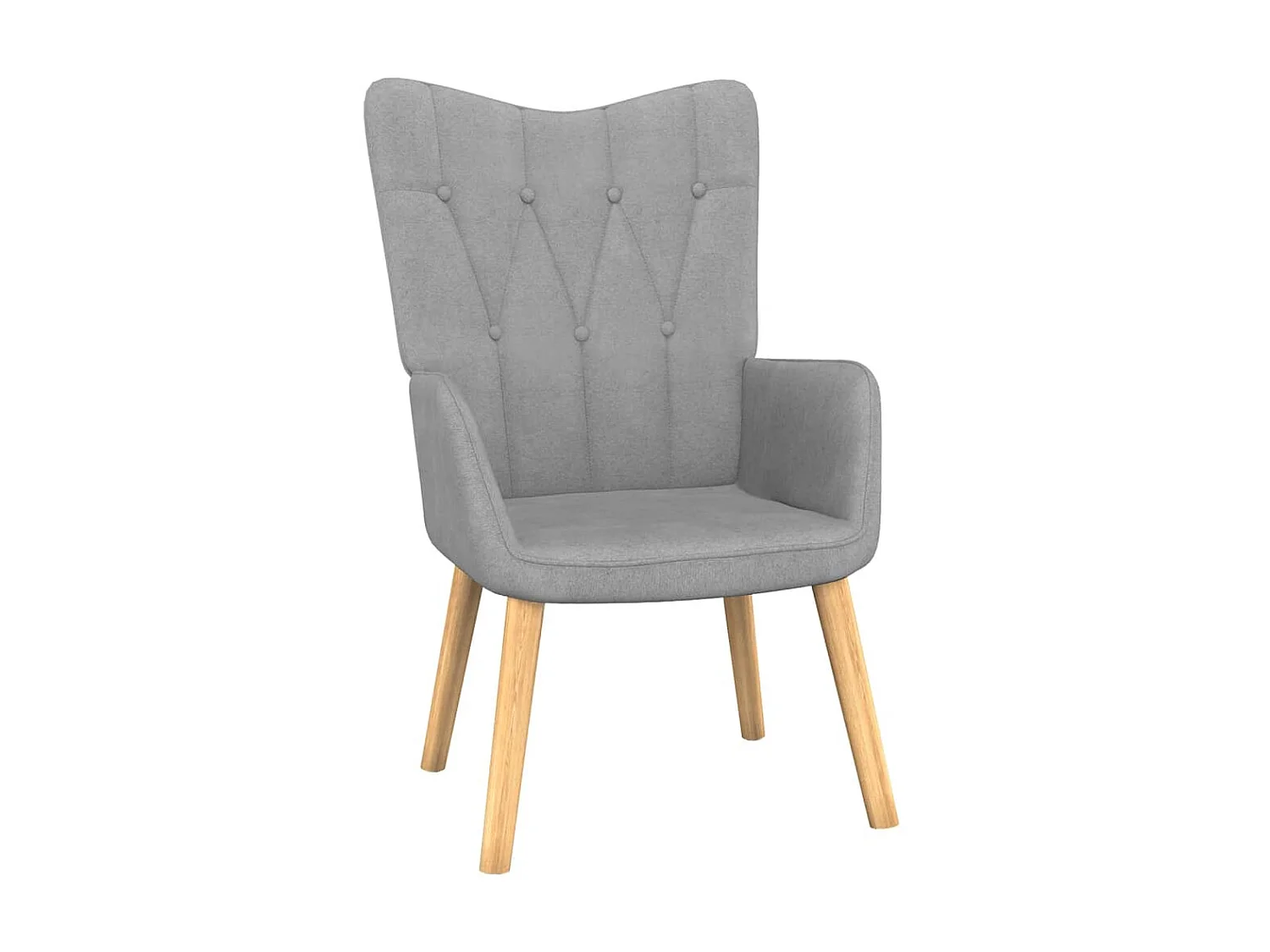 Fauteuil droit avec tabouret Gris clair Tissu LSJ4933