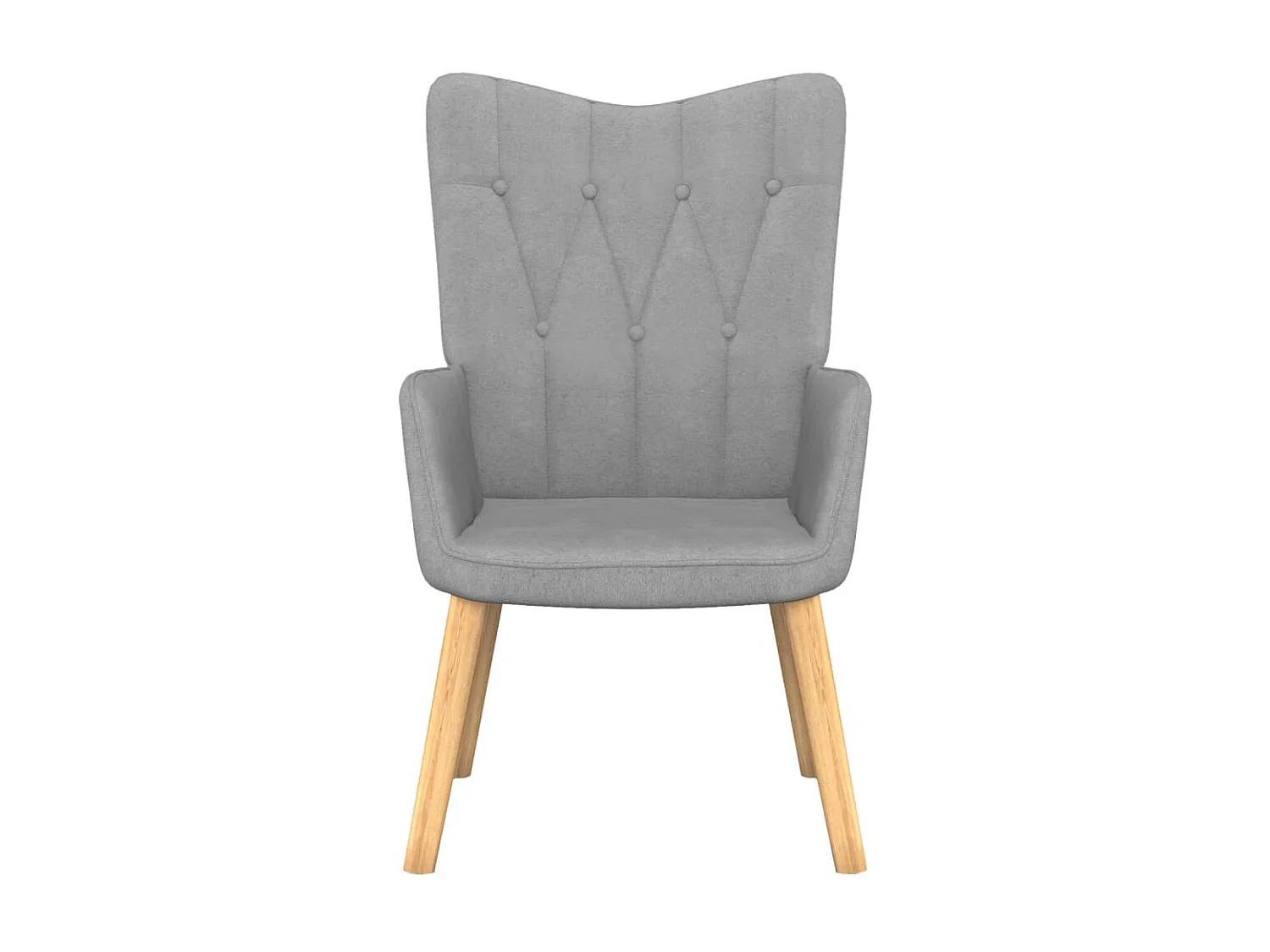 Fauteuil droit avec tabouret Gris clair Tissu LSJ4933