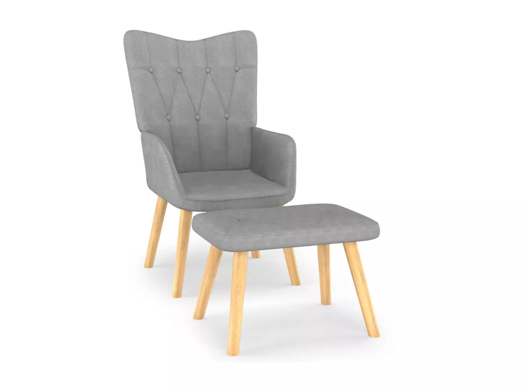 Kauf Unique Relaxsessel | Fernsehsessel mit Hocker Hellgrau Stoff -gkd677821