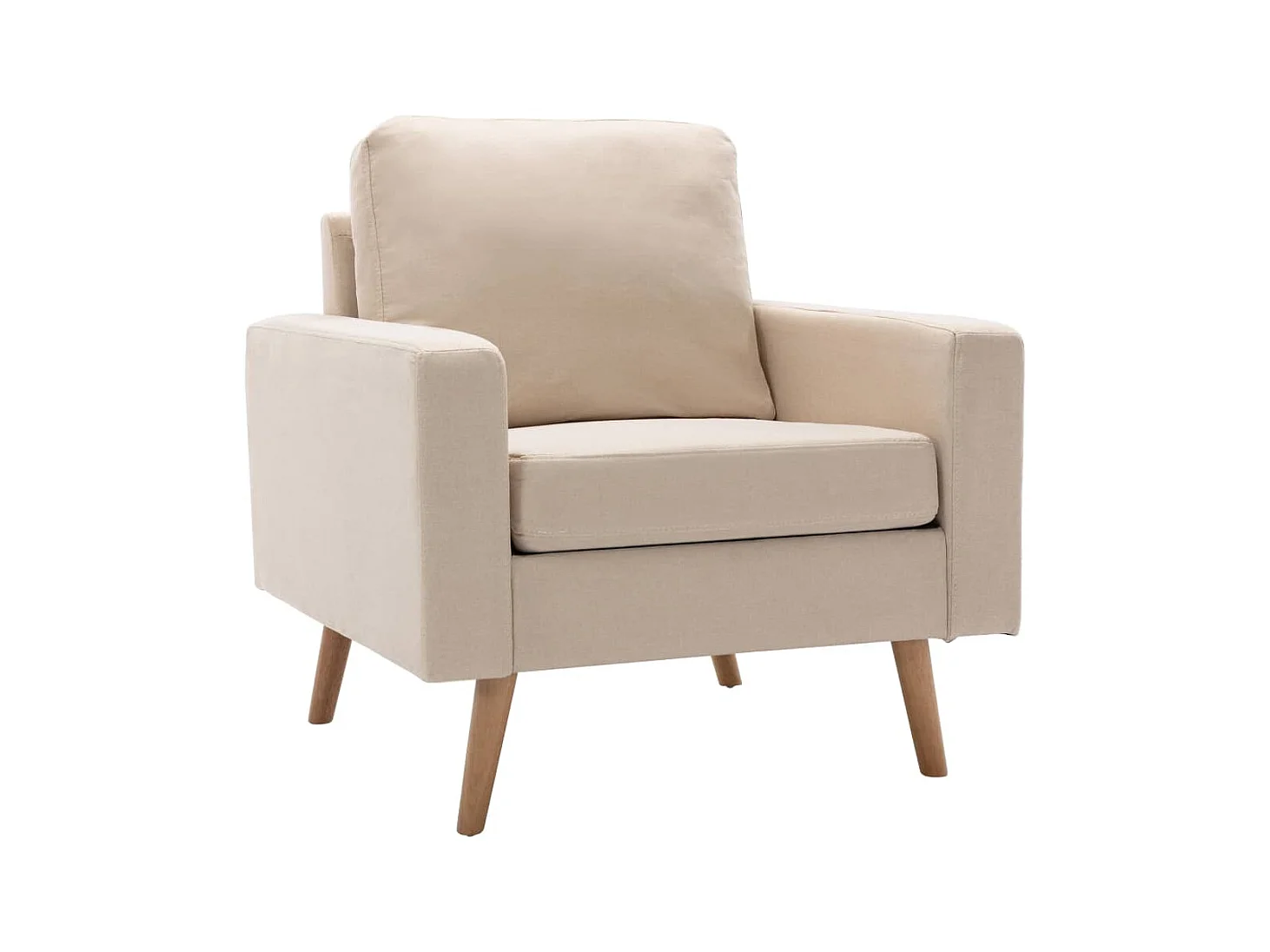 Fauteuil droit Crème Tissu SEF54289