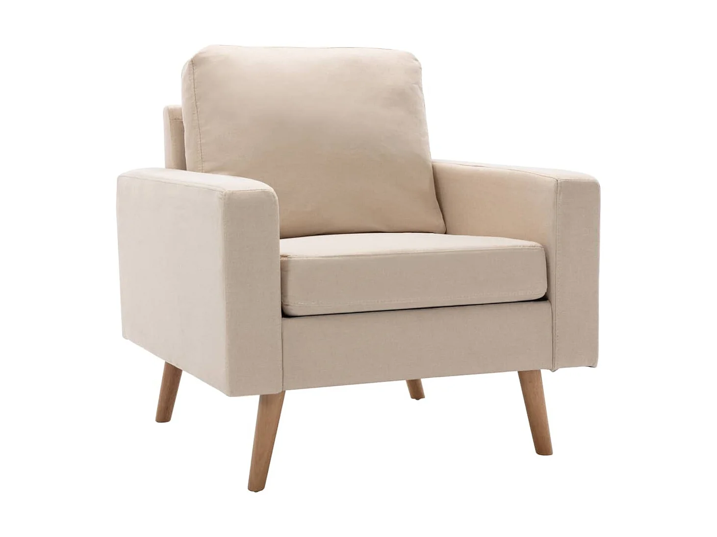 Fauteuil droit Crème Tissu SEF54289
