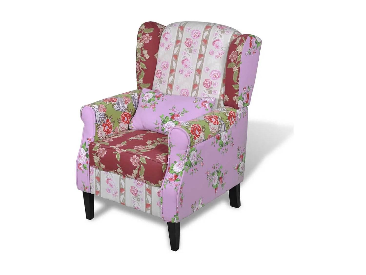 Fauteuil droit avec design de patchwork Tissu SEF32633