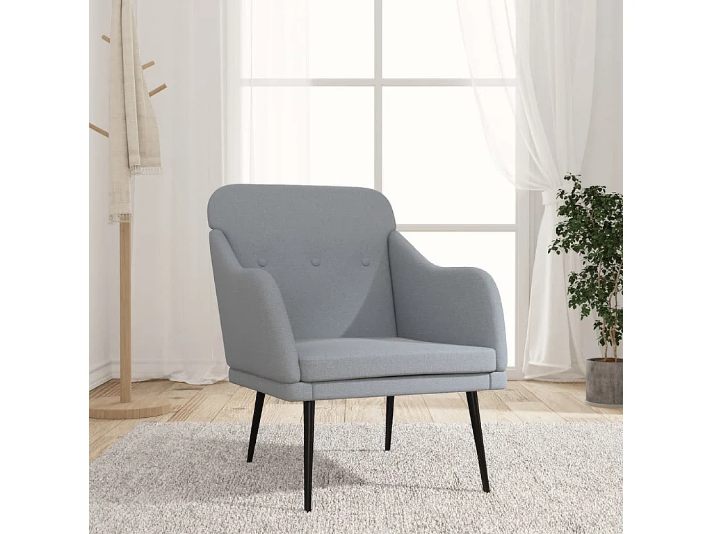 Fauteuil 63x76x80 cm stof lichtgrijs NL854659