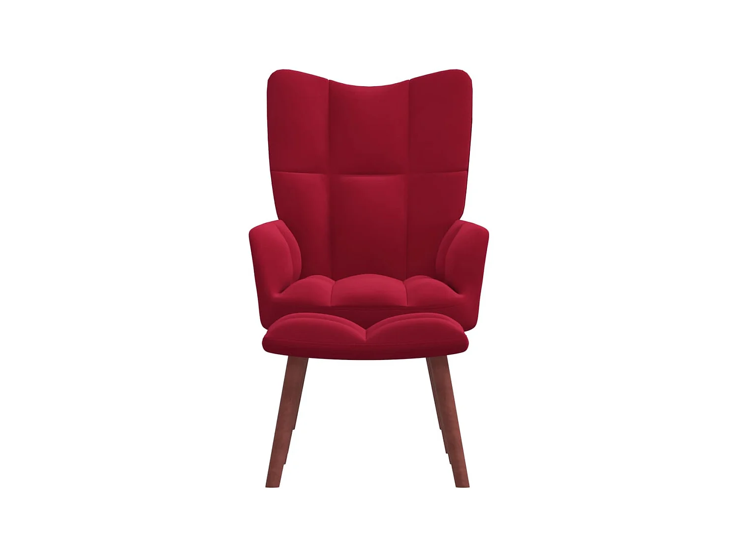 Fauteuil droit avec repose-pied Rouge bordeaux Velours OIU1201